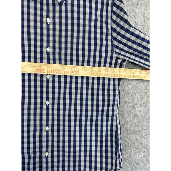 Bonobos Shirt Men Large Slim Fit Button Up Long Sleeve Gray Blue Plaid Check - Picture 7 of 10